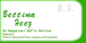 bettina hecz business card